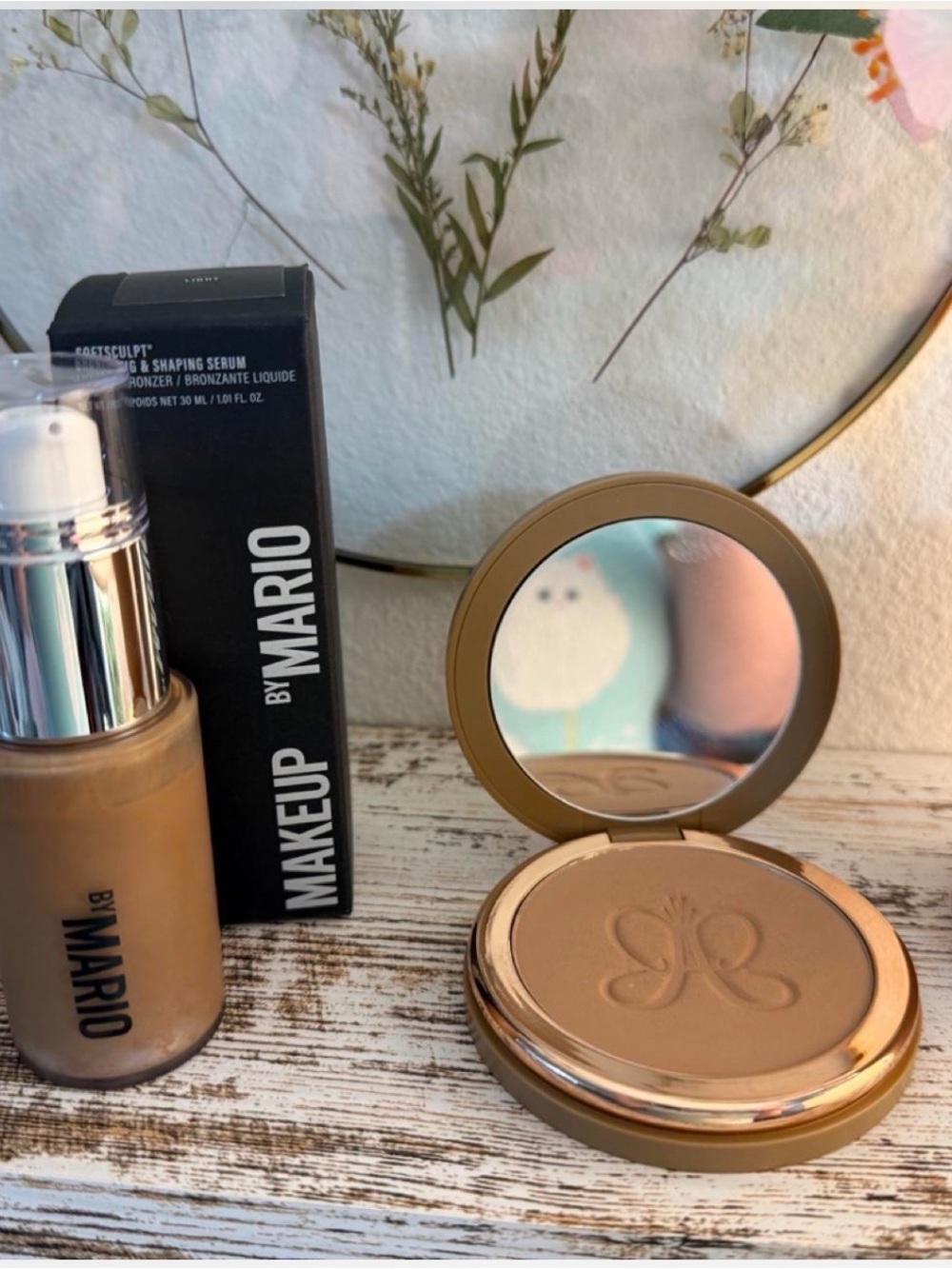 Makeup By Mario liquid bronzer & ABH Pressed Bronzer Compact - light Brown